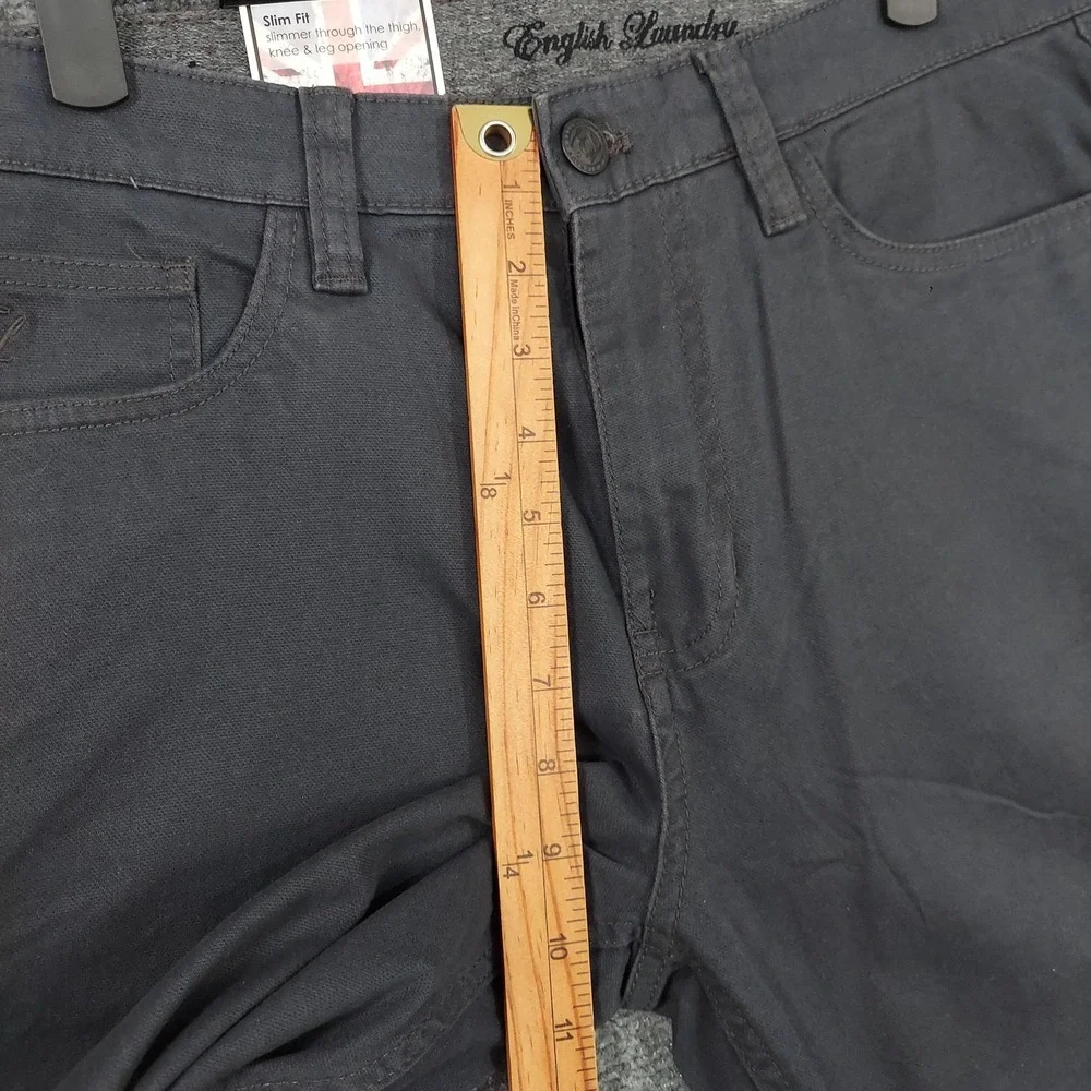 NEW English Laundry Pants Mens 32x32 Gray Slim Chino Stretch 5 Pocket Casual